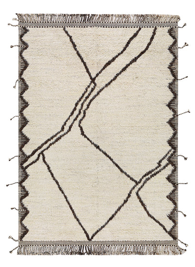 Tappeto design moderno bianco stile berbero, fatto a mano 294x211cm - CarpetLiving
