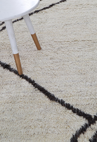 Tappeto design moderno bianco stile berbero, fatto a mano 294x211cm - CarpetLiving
