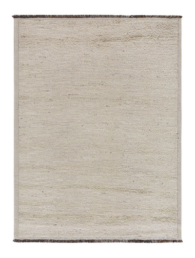Tappeto design moderno bianco plain stile berbero, fatto a mano 237x174cm - CarpetLiving