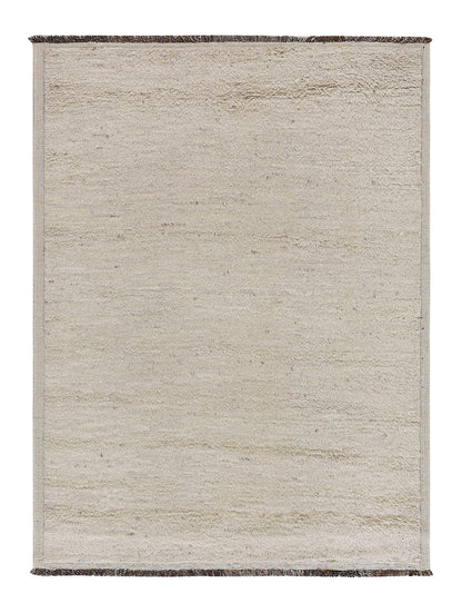 Modern design white plain Berber style carpet, handmade 237x174cm