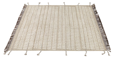 Tappeto design moderno bianco stile berbero, fatto a mano 236x179cm - CarpetLiving