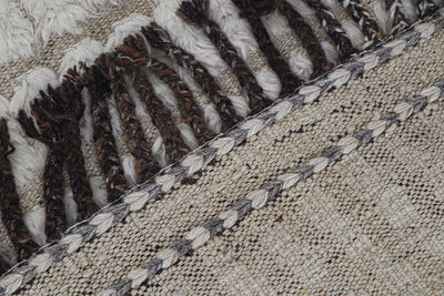 Tappeto design moderno bianco stile berbero, fatto a mano 236x179cm - CarpetLiving