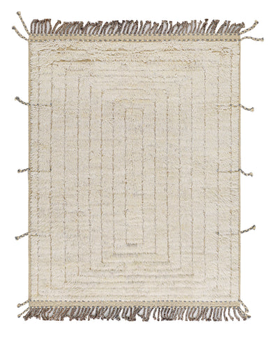 Tappeto design moderno bianco stile berbero, fatto a mano 197x156cm - CarpetLiving