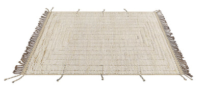 Tappeto design moderno bianco stile berbero, fatto a mano 197x156cm - CarpetLiving