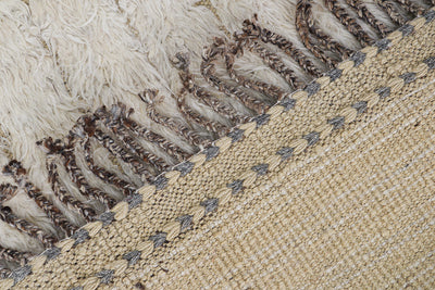 Tappeto design moderno bianco stile berbero, fatto a mano 197x156cm - CarpetLiving