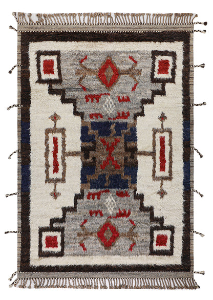 Navajo Berber style carpet multi, handmade 305x210cm