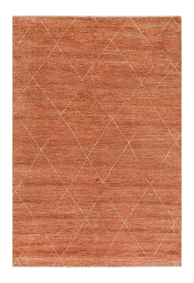 Tappeto design moderno arancione stile berbero, fatto a mano 292x199cm - CarpetLiving