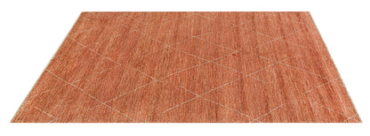 Modern design orange Berber style carpet, handmade 292x199cm