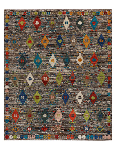 Taimany - Tappeto Tribale in Lana Multicolore - Fatto a Mano 192x143cm - CarpetLiving