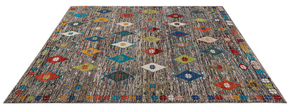 Taimany - Multicolor Tribal Wool Rug - Hand-Knotted 192x143cm
