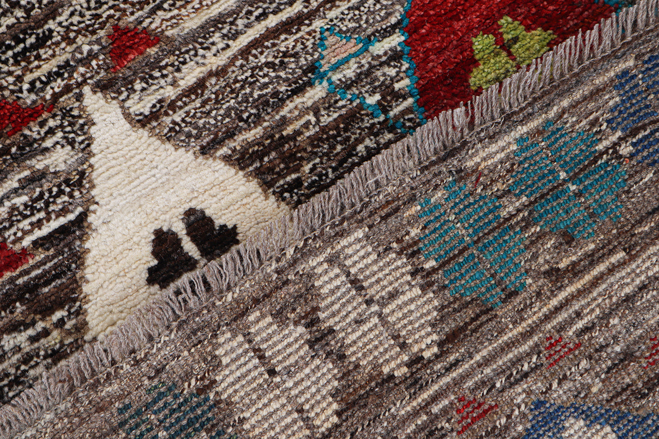 Taimany - Multicolor Tribal Wool Rug - Hand-Knotted 192x143cm