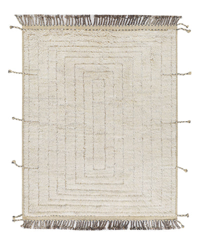 Tappeto design moderno bianco stile berbero, fatto a mano 197x158cm - CarpetLiving
