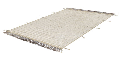 Tappeto design moderno bianco stile berbero, fatto a mano 197x158cm - CarpetLiving