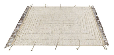 Tappeto design moderno bianco stile berbero, fatto a mano 197x158cm - CarpetLiving