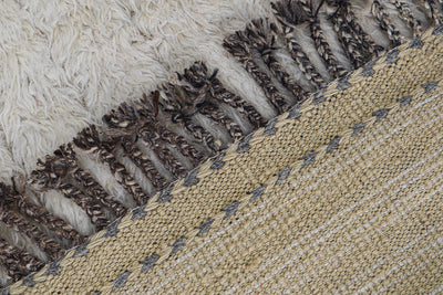 Tappeto design moderno bianco stile berbero, fatto a mano 197x158cm - CarpetLiving