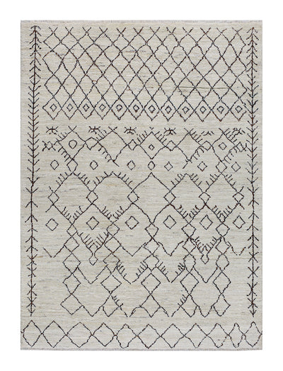 Tappeto design moderno bianco stile berbero, fatto a mano 201x147cm - CarpetLiving
