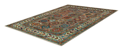 Tappeto Afghan grigio in lana, fatto a mano 183x120cm