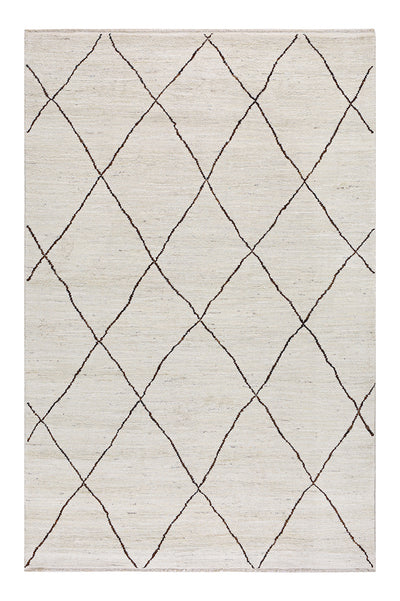 Tappeto design moderno bianco stile berbero, fatto a mano 299x193cm - CarpetLiving