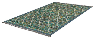 Tappeto berbero pelo lungo verde, fatto a mano 254x170cm - CarpetLiving