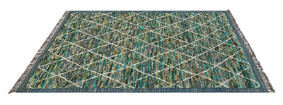 Tappeto berbero pelo lungo verde, fatto a mano 254x170cm - CarpetLiving