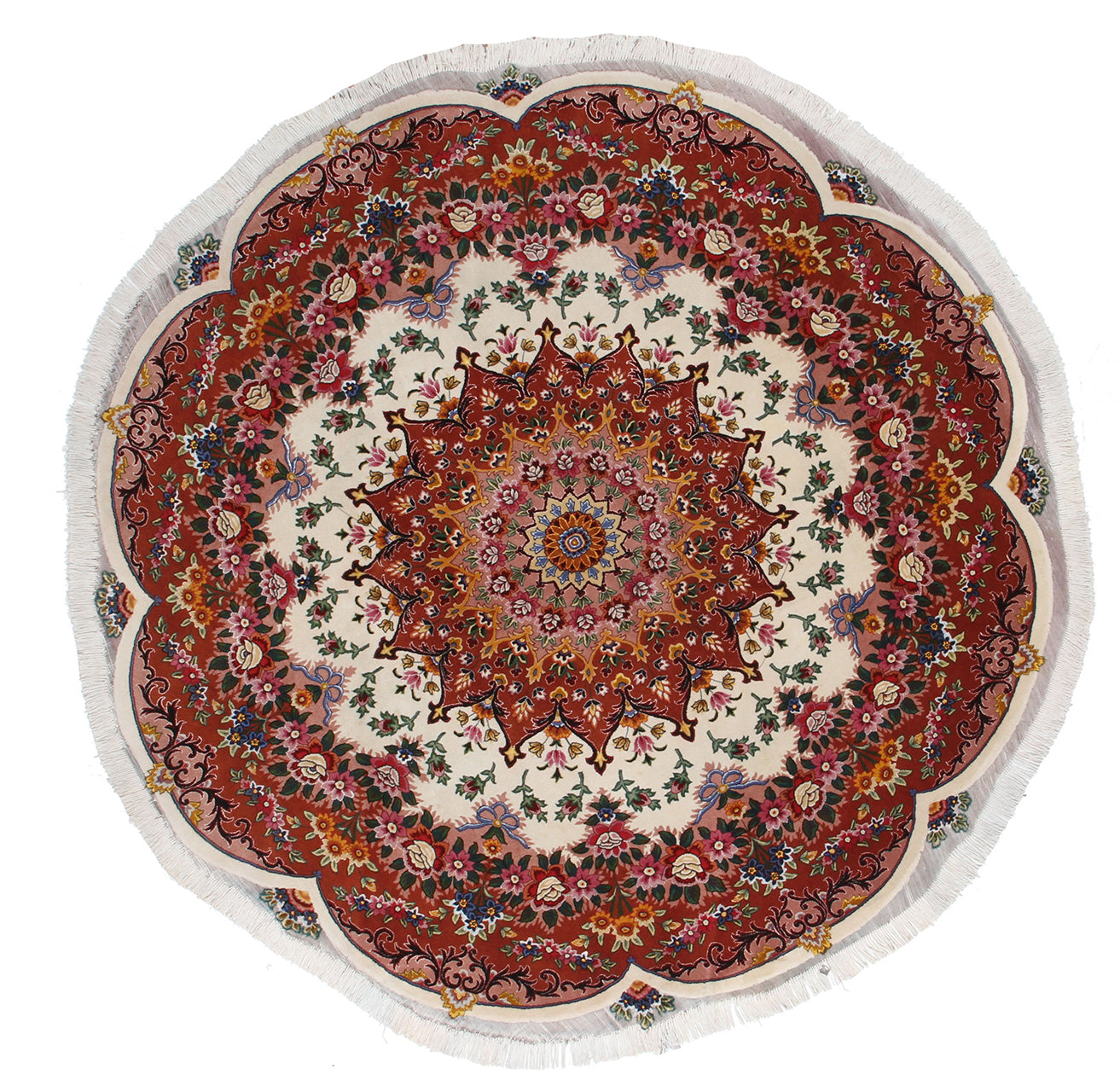 Persian Tabriz Round Rug Multicolour