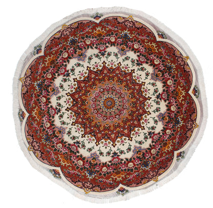 Persian Tabriz Round Rug Multicolour