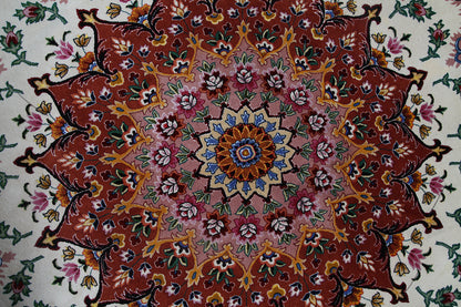 Persian Tabriz Round Rug Multicolour