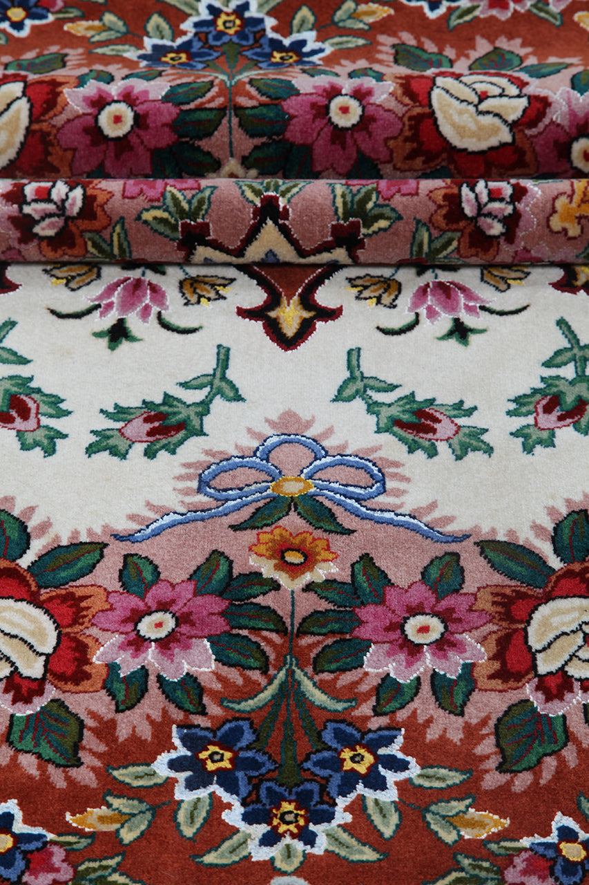 Persian Tabriz Round Rug Multicolour