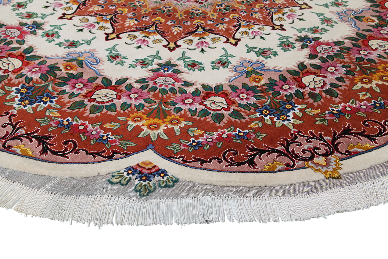 Persian Tabriz Round Rug Multicolour