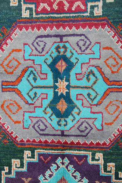 Tappeto Kazak Classico, Verde e Arancione, fatto a mano, 184x123cm - CarpetLiving