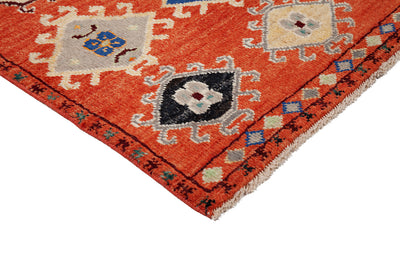 Classic Kazak carpet, Orange, handmade, 151x96cm