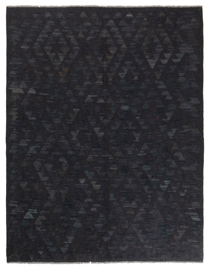 Tappeto Kilim Afghan Nero Naturale, Fatto a mano, 201x153cm