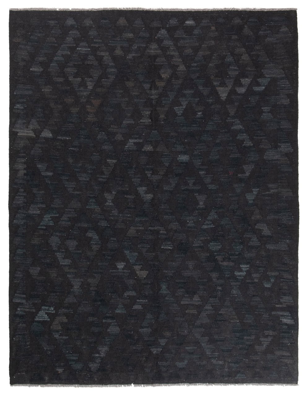 Tappeto Kilim Afghan Nero Naturale, Fatto a mano, 201x153cm