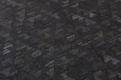 Tappeto Kilim Afghan Nero Naturale, Fatto a mano, 201x153cm