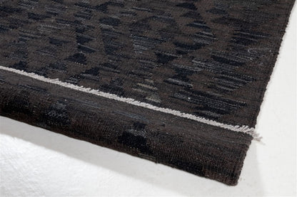 Tappeto Kilim Afghan Nero Naturale, Fatto a mano, 204x161cm