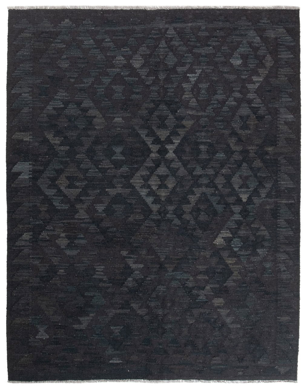 Tappeto Kilim Afghan Nero Naturale, Fatto a mano, 302x158cm