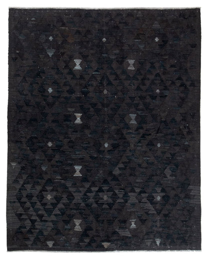 Tappeto Kilim Afghan Nero Naturale, Fatto a mano, 197x163cm