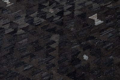 Tappeto Kilim Afghan Nero Naturale, Fatto a mano, 197x163cm - CarpetLiving