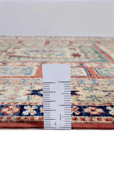 Tappeto Afghan Kazak premium in lana, fatto a mano 367x123cm