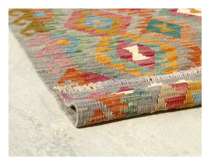 Tappeto Kilim Kaudani Afghan fatto a mano multicolore 305x303cm