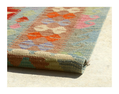 Tappeto Kilim Kaudani Afghan fatto a mano multicolore 347x253cm - CarpetLiving