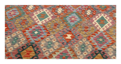 Tappeto Kilim Kaudani Afghan fatto a mano multicolore 305x255cm