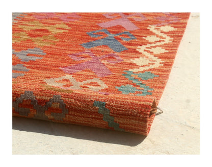 Tappeto Kilim Kaudani Afghan fatto a mano multicolore 305x255cm