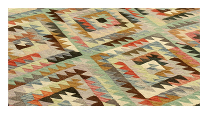 Tappeto Kilim Kaudani Afghan fatto a mano multicolore 300x200cm