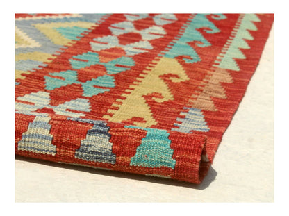 Tappeto Kilim Kaudani Afghan fatto a mano multicolore 338x254cm