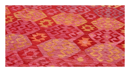 Tappeto Kilim Kaudani Afghan fatto a mano multicolore 357x252cm