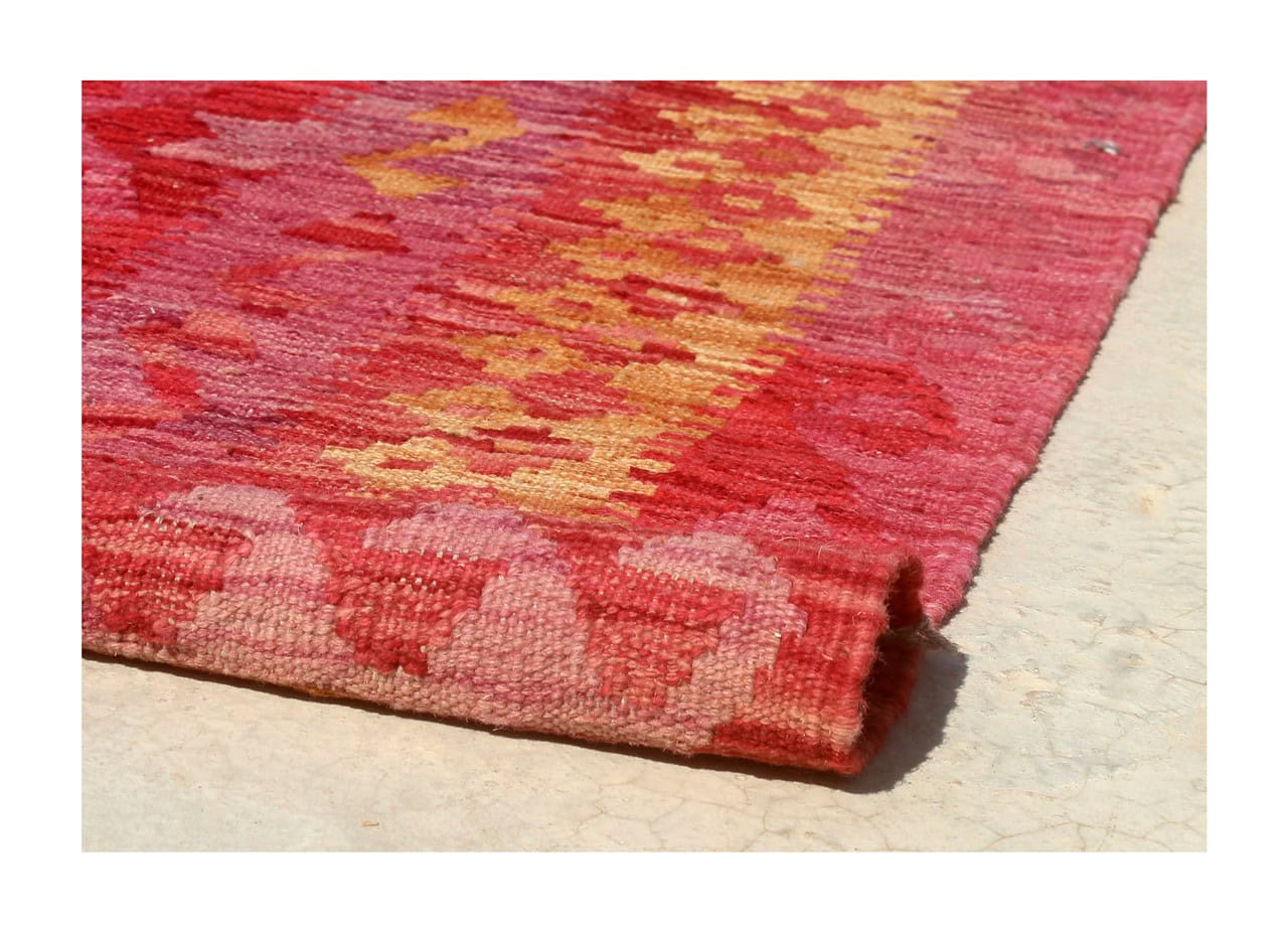 Tappeto Kilim Kaudani Afghan fatto a mano multicolore 357x252cm