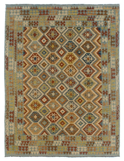 Tappeto Kilim Kaudani Afghan fatto a mano multicolore 338x257cm