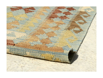 Tappeto Kilim Kaudani Afghan fatto a mano multicolore 338x257cm