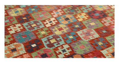 Tappeto Kilim Kaudani Afghan fatto a mano multicolore 388x305cm - CarpetLiving